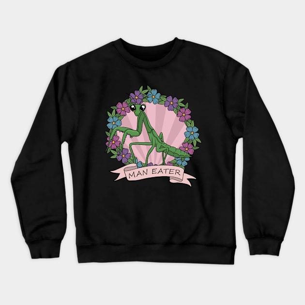 Mantis - Man Eater Crewneck Sweatshirt by valentinahramov